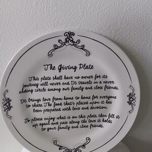 New "The Giving Plate", 10.5" Round, Dishwasher/Microwave Safe, Homewarming Gift
